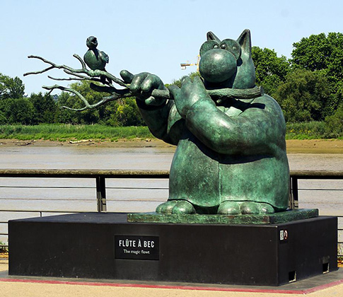 Sculpture du Chat : Flûte à bec